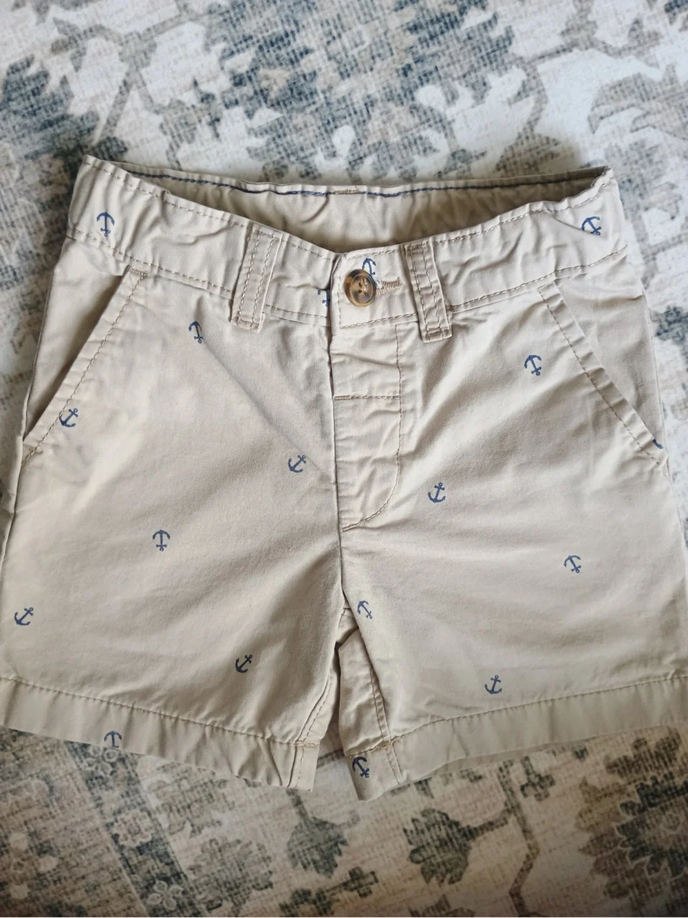 4/$15 Carter's Anchor Print Khaki Shorts, 2T